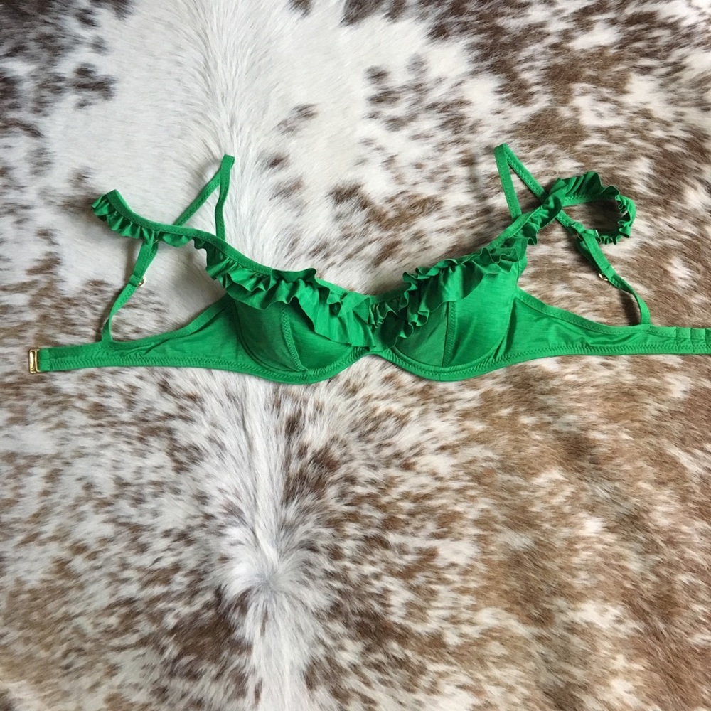 Betsy Johnson off the shoulder ruffle bikini top