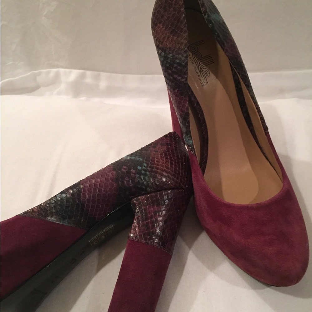 Belle Sigerson Morrison snakeskin suede pumps