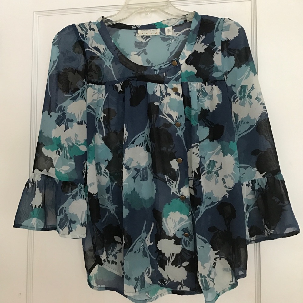 Kimchi & Blue chiffon floral blouse