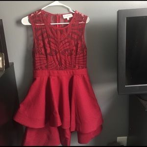 Red party dress
