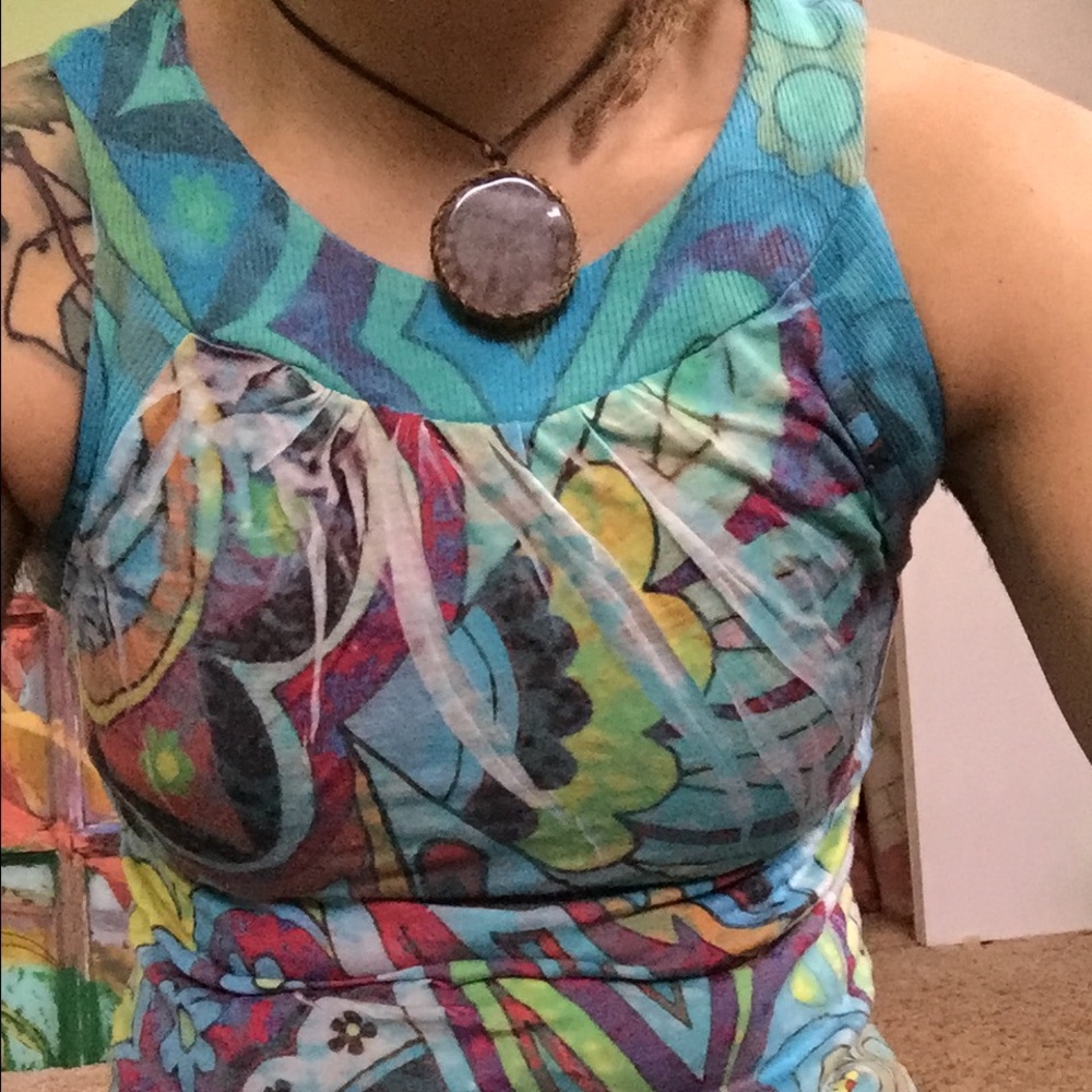 70's paisley print fingertip touchin' dress