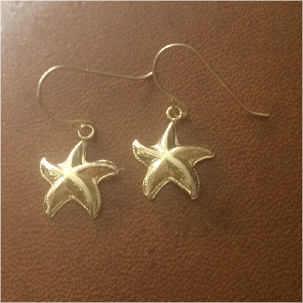 14k 14 K Gold Starfish Earrings