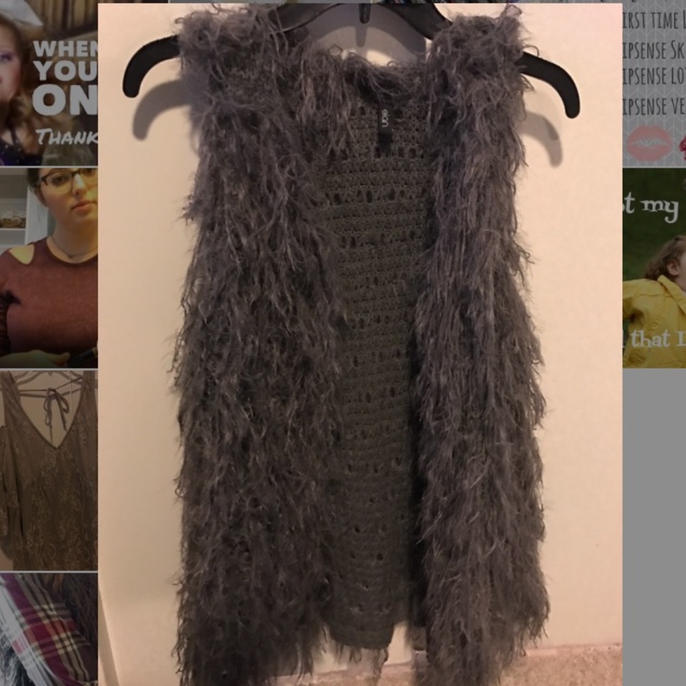 Shaggy gray vest