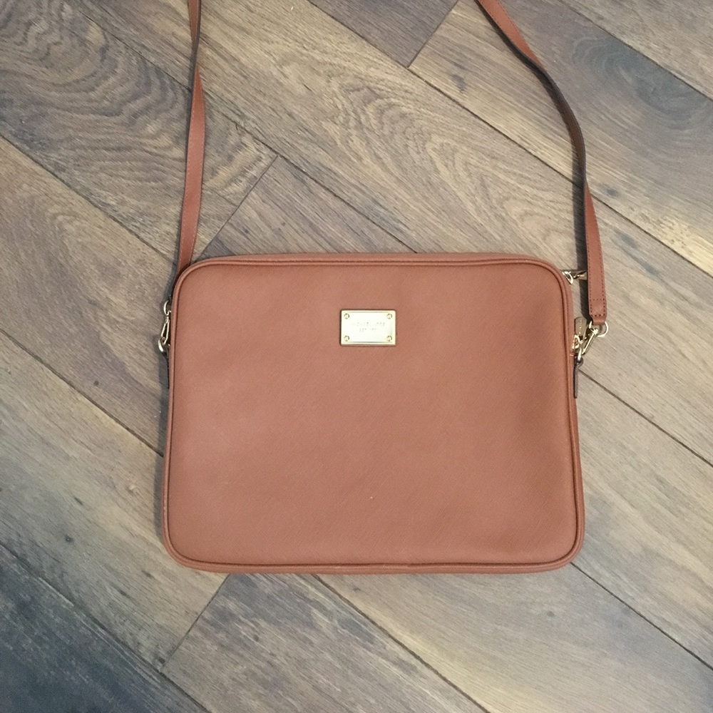 Michael Kors Brown Leather Computer Case