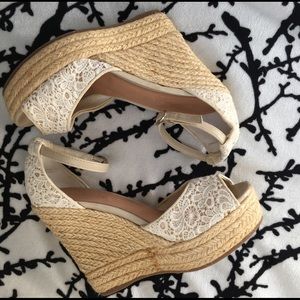 White laced Aldo Espadrilles Wedges
