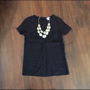 Black Jcrew top with lace