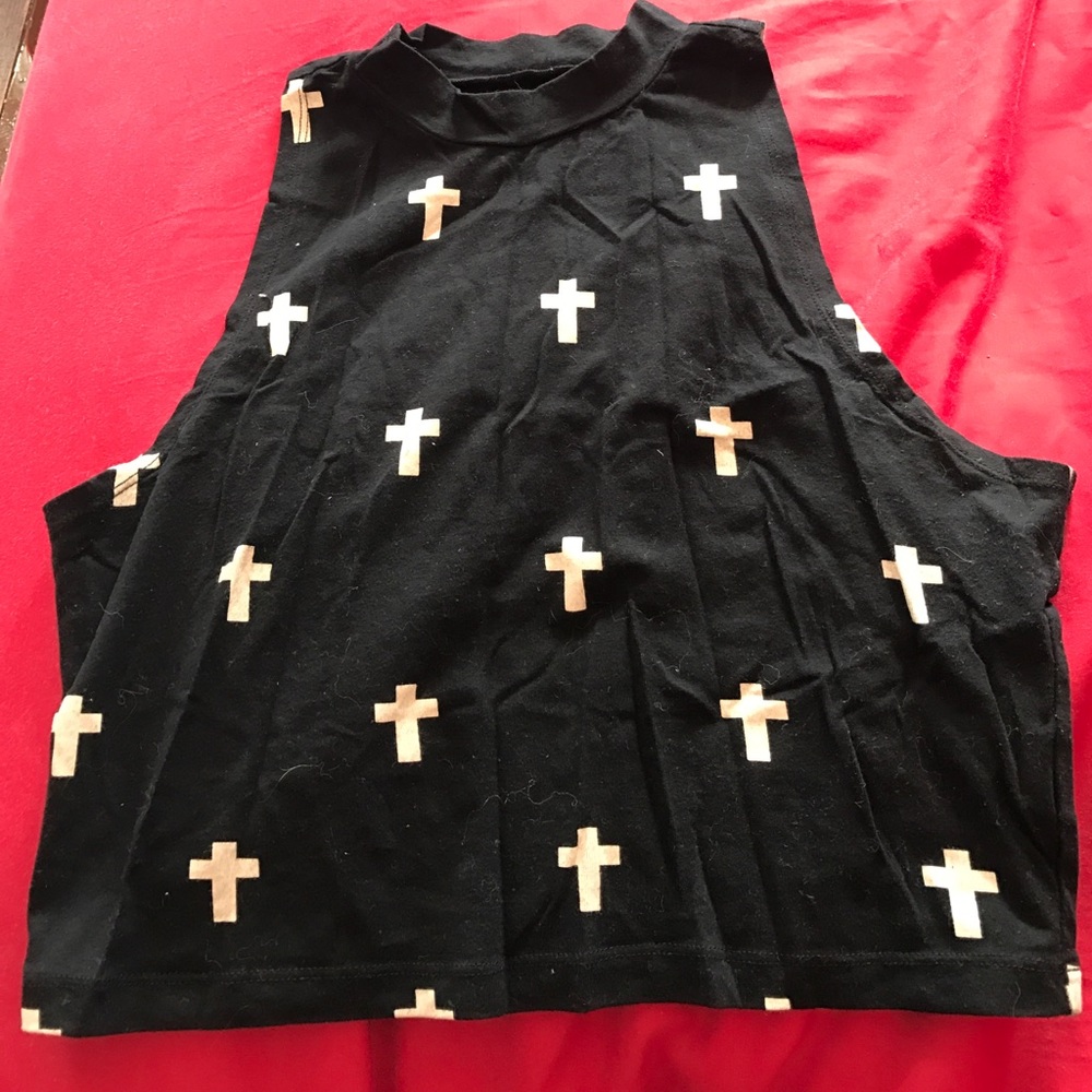 Garage Turtle neck cross crop top