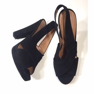 daniblack Etta Black Suede Platform Sandals