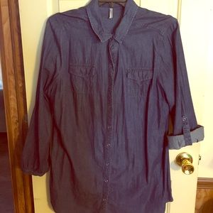 New directions blue jean button up tunic. Size XL