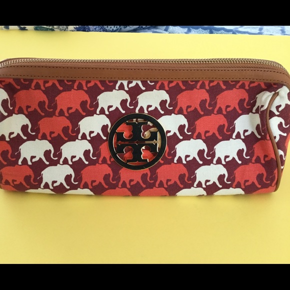 Tory Burch Handbags - Cute Tory Burch elephant cosmetic bag used Once