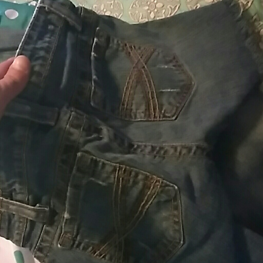 Jean shorts cute gold stitching
