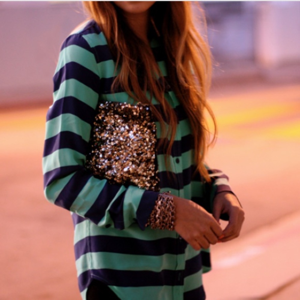 ❌SOLD❌ Equipment striped silk blouse