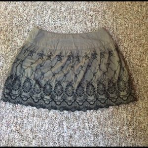 Green skirt + peasant blouse