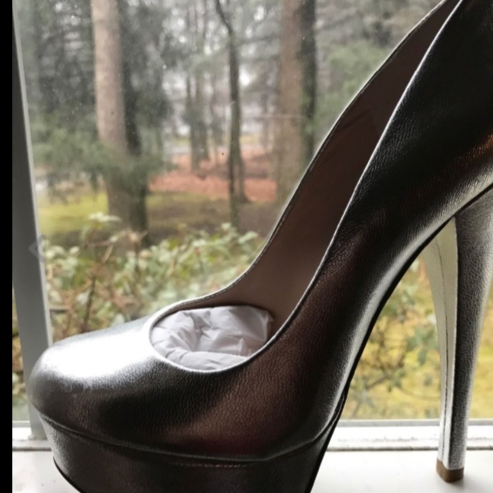 Alejandro Ingelmo Sophia silver platform pumps