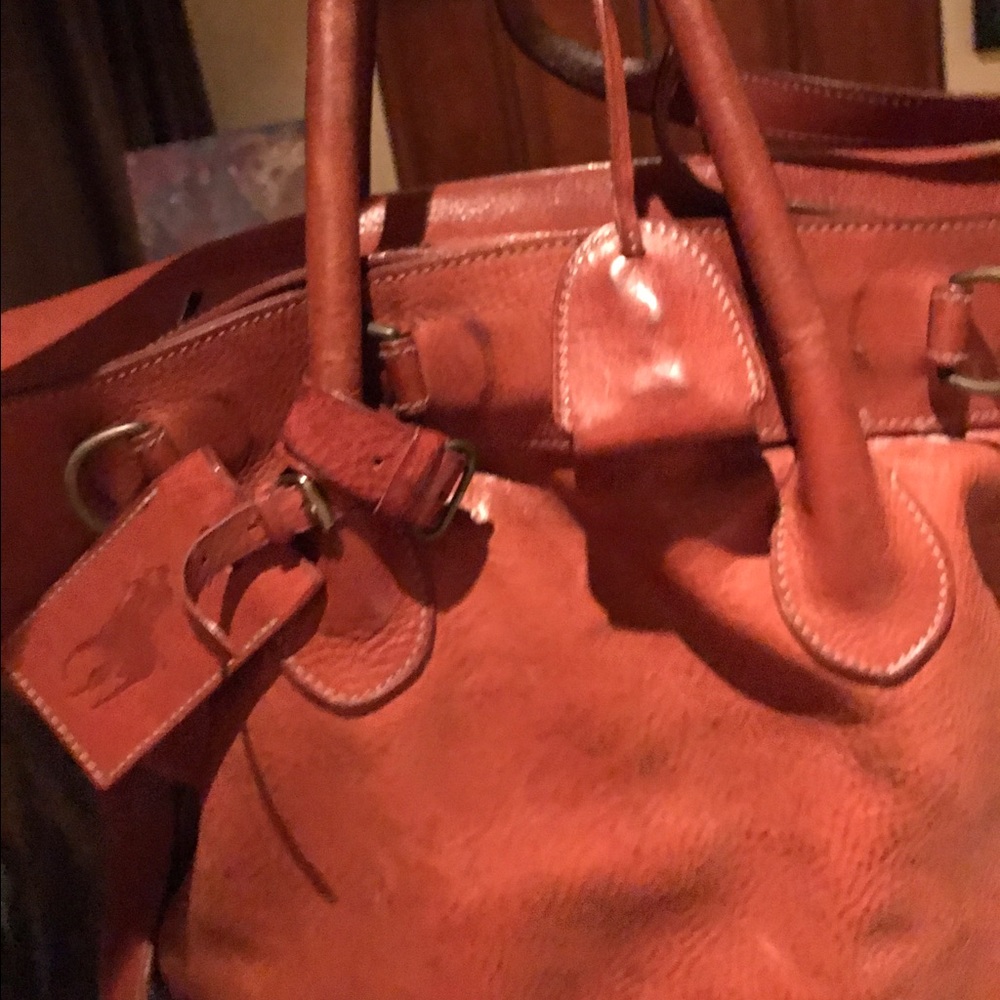 Ralph Lauren Leather Tote Duffel Travel Vintage