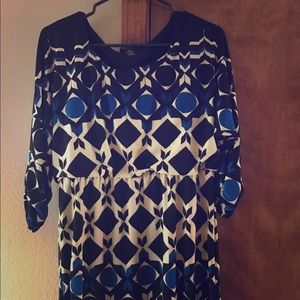 Geometric dress (blue and black)