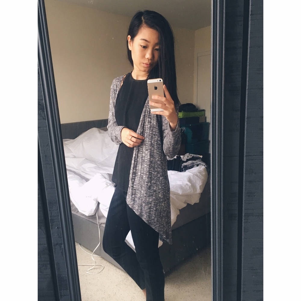 Gray Marled Cardigan