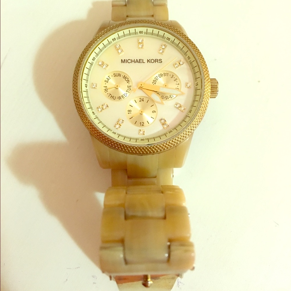 Michael Kors Blonde Tortoise Watch