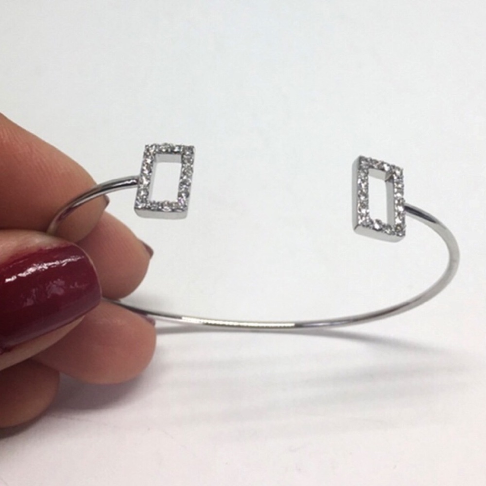 Rhodium/18k Gold Plated Bracelet - Picture 2 of 7