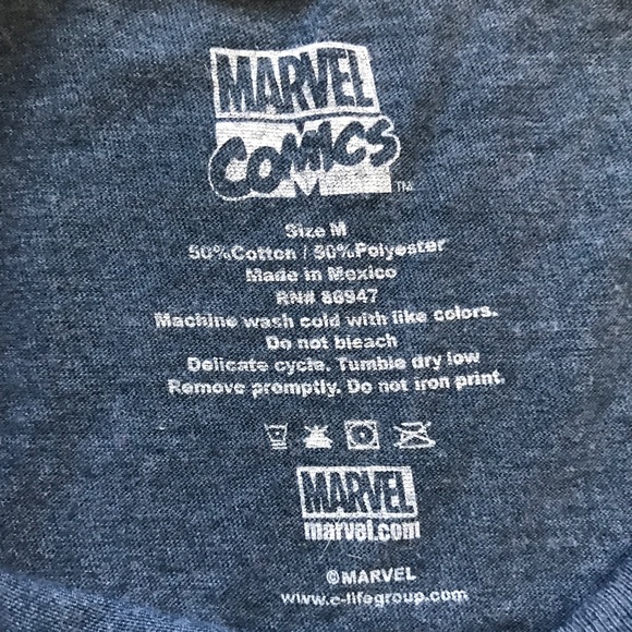 Captain America Logo Men's Medium T-Shirt Blue - Picture 4 of 4