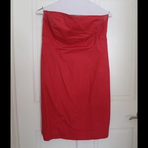 Strapless pink dress