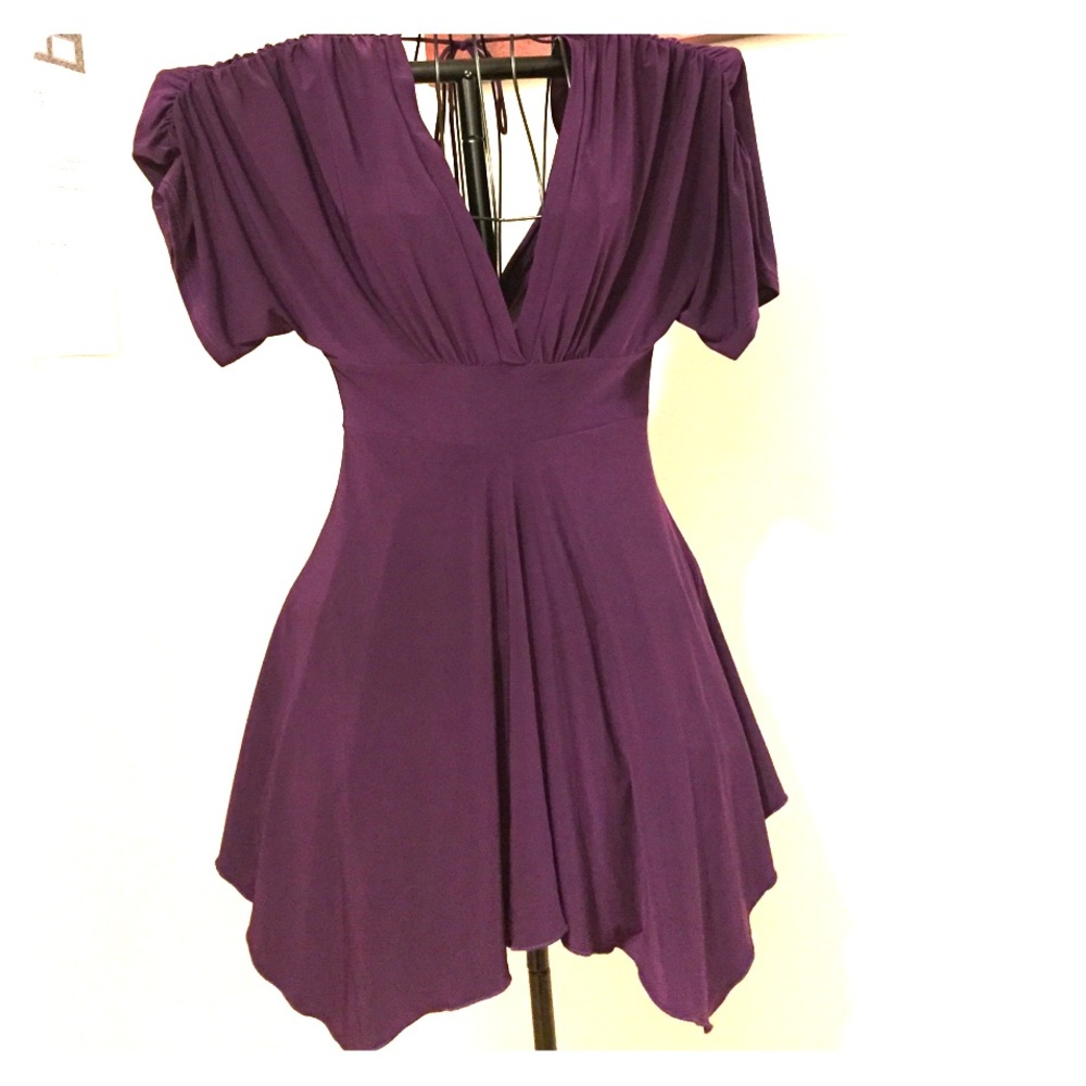 Plum V neck