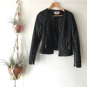 Zara Quilted Vegan Leather jacket