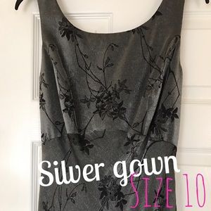 Size 10 silver and black stunning gown