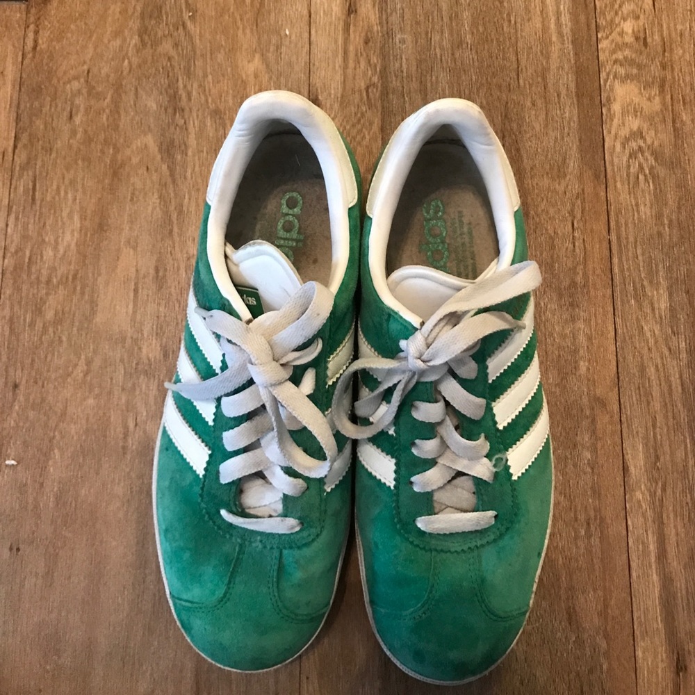 Green Suede Adidas Original Gazelle Sneakers