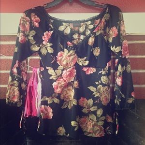 Black floral top
