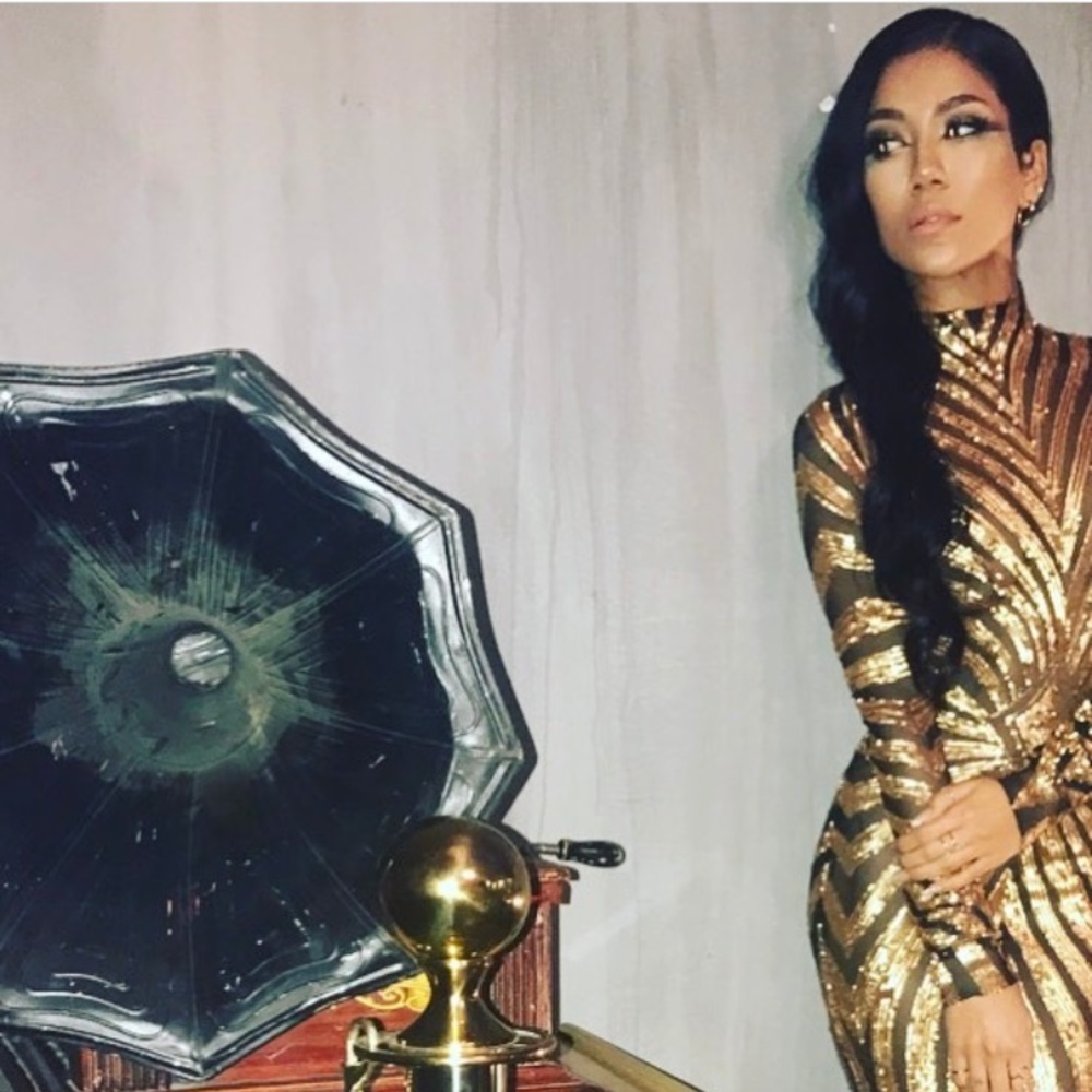 Golden sequin dress