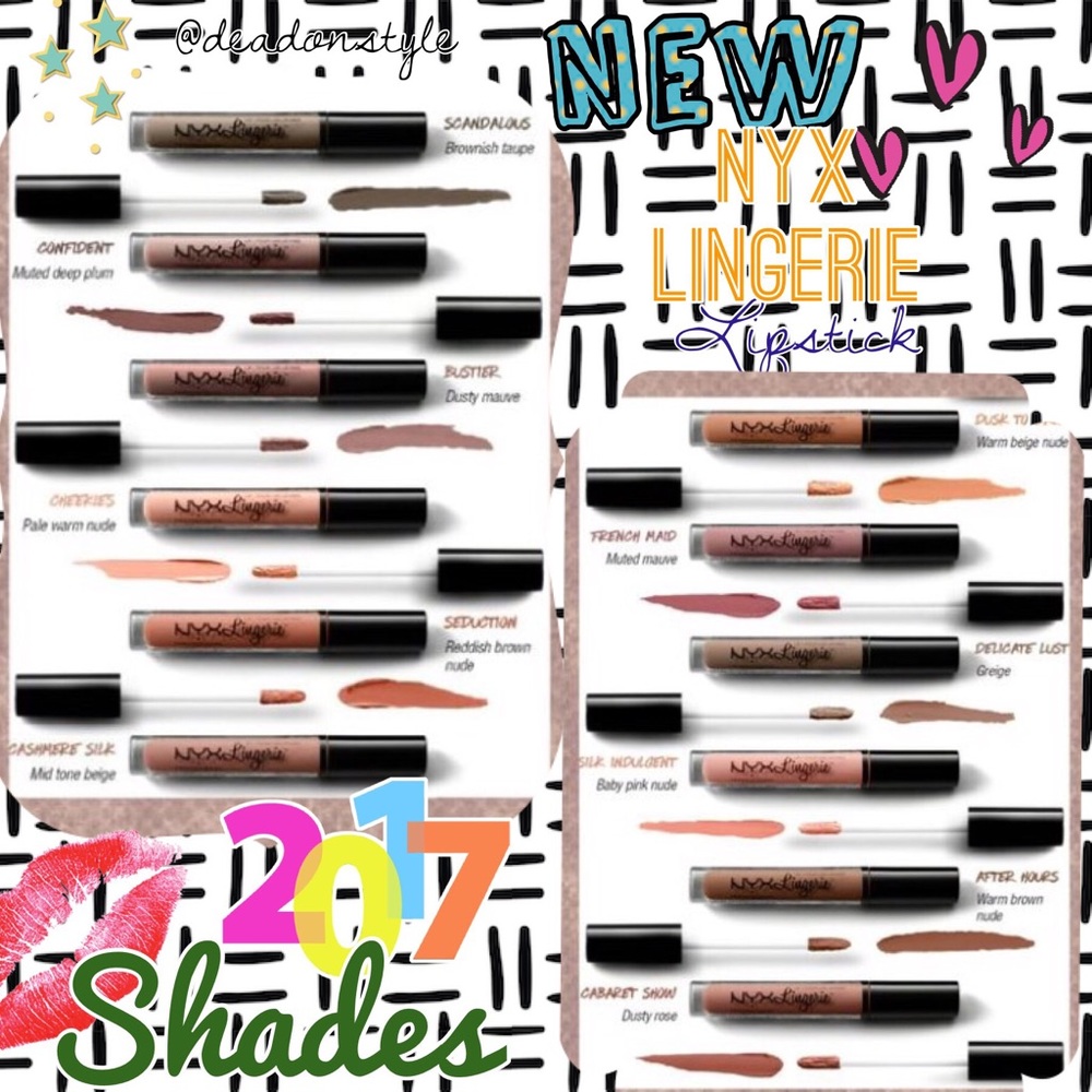 🆕 SHADES!! 2017 NYX Lingerie Lipstick Singles 💋