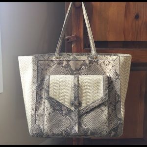 SALE Tory Burch 797 Open EW Tote - Snake & Raffia