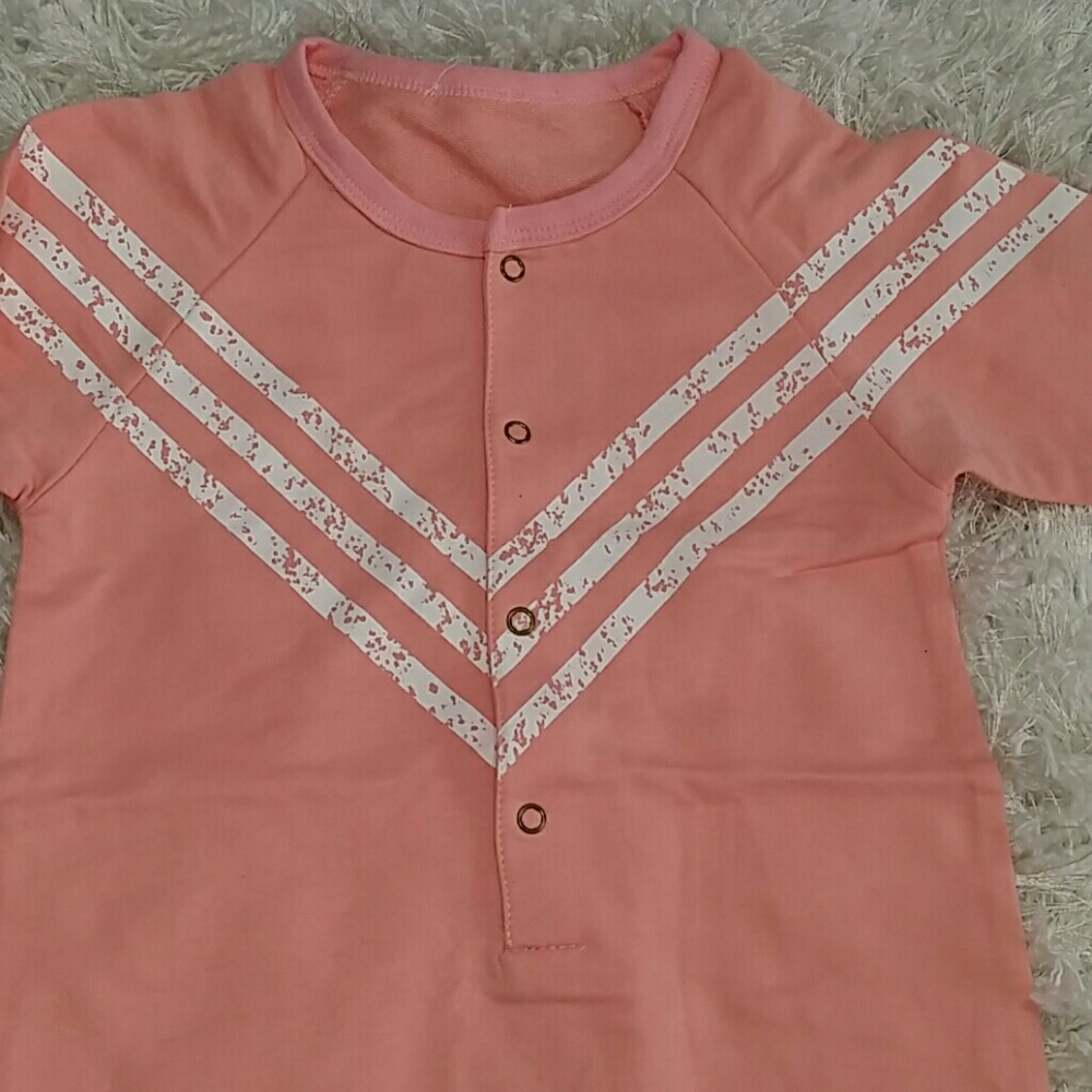 Pink Chevron Bodysuit.  Kids - Picture 2 of 5
