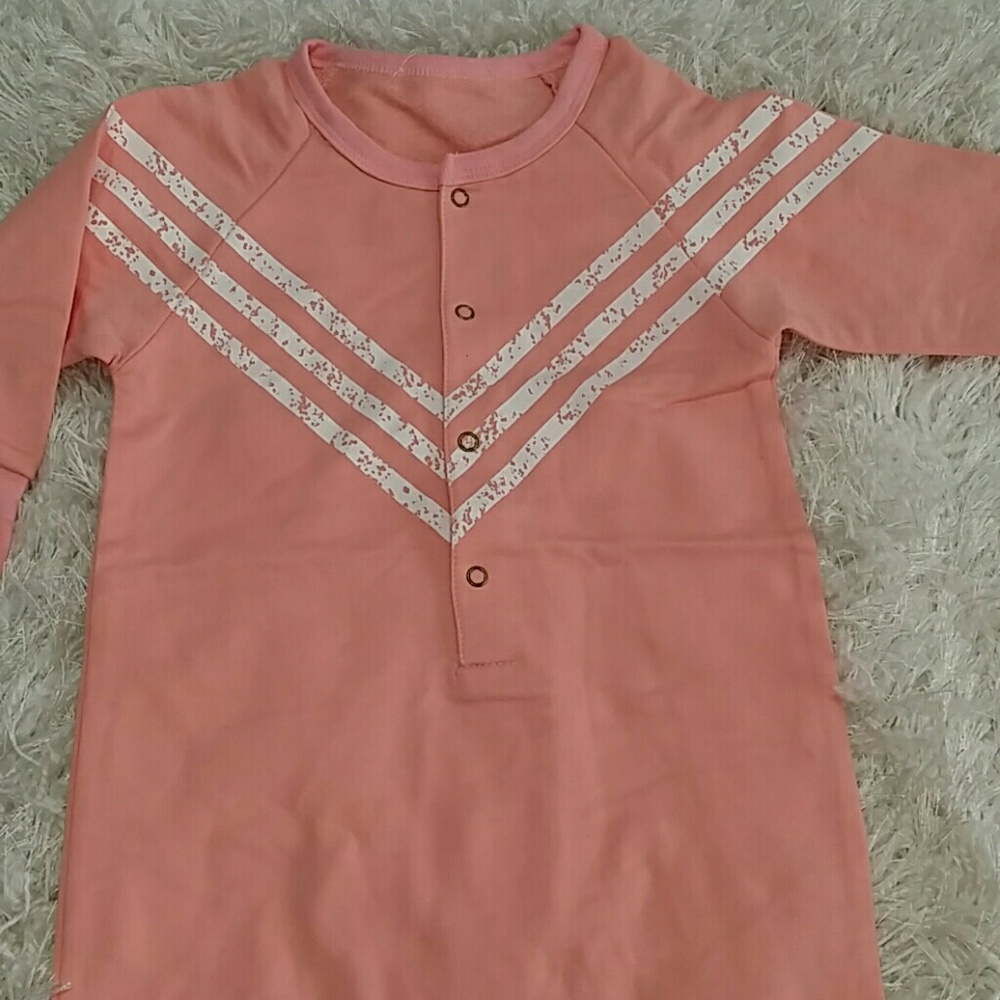 Pink Chevron Bodysuit.  Kids - Picture 3 of 5