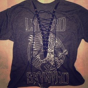 Handmade Lynard Skynard lace up tee