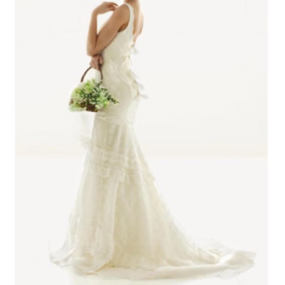 Melissa Sweet Ivory Lace/Satin Organza Gown