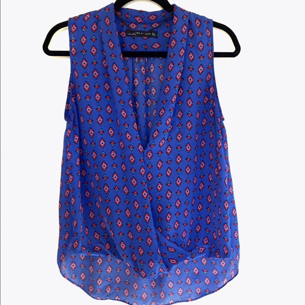 Zara cobalt sleeveless blouse
