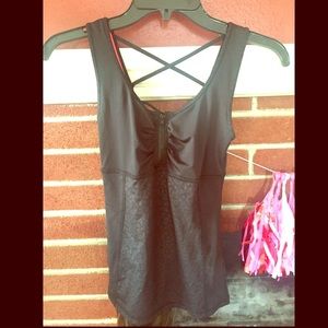 Black cheetah print workout top