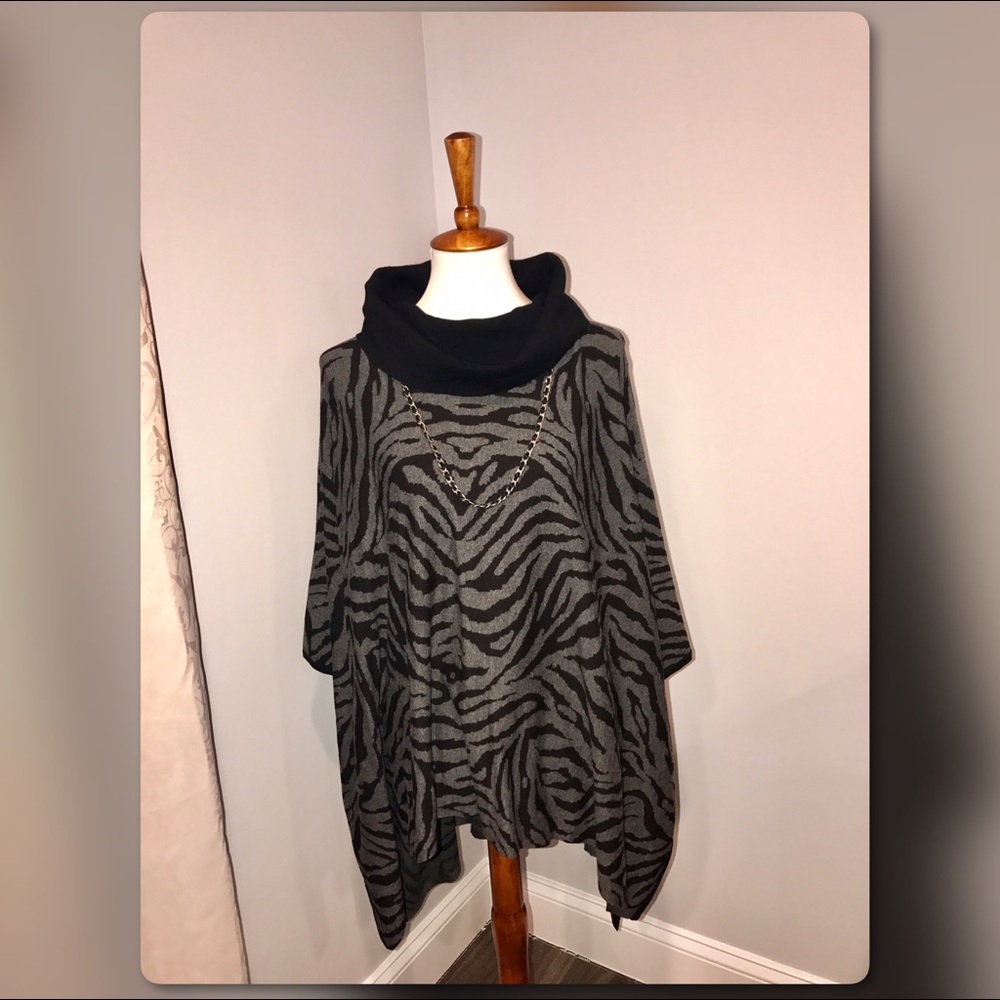 Charter club zebra poncho