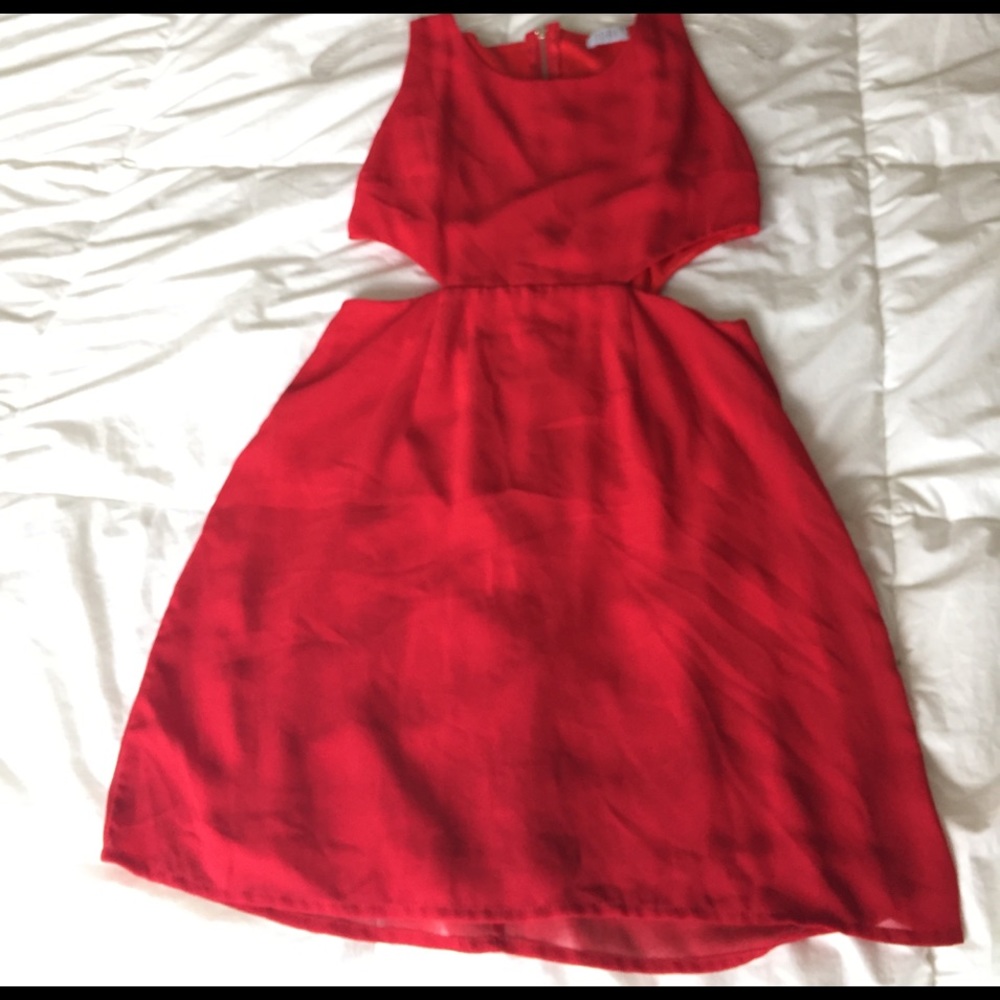 Tobi red cut out dress