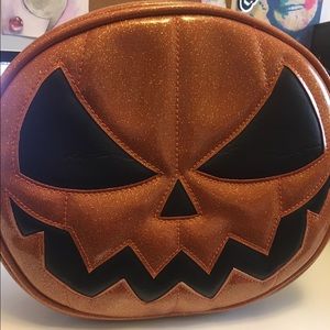 Lovepainandstitches Orange Glitter Pumpkin Handbag