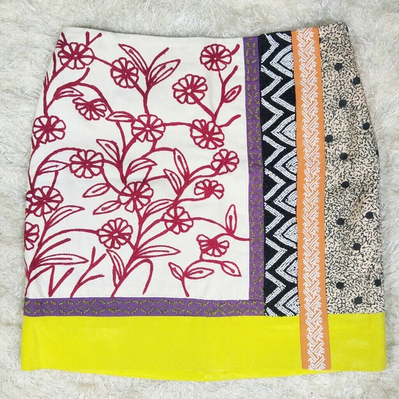 SOLD❗Anthro Leifnotes Skirt 10 Brimming Borders - Picture 2 of 6