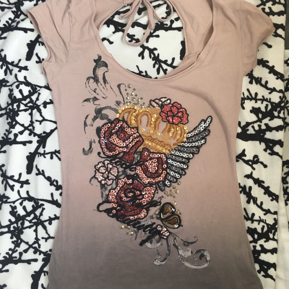 Guess beaded ombré T shirt