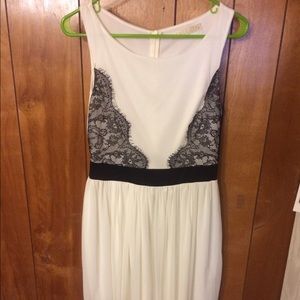 Malloy Black and White Lace Dress