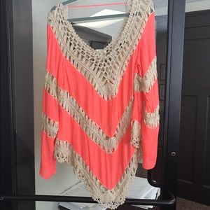 Altar'd State women's medium tunic crochet top.