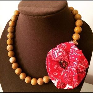Wood bead necklace