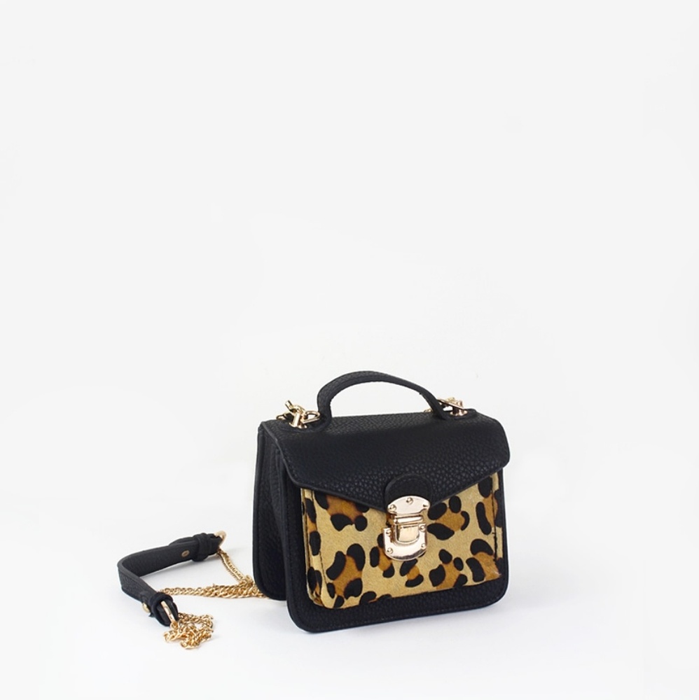 Animal print mini chain bag