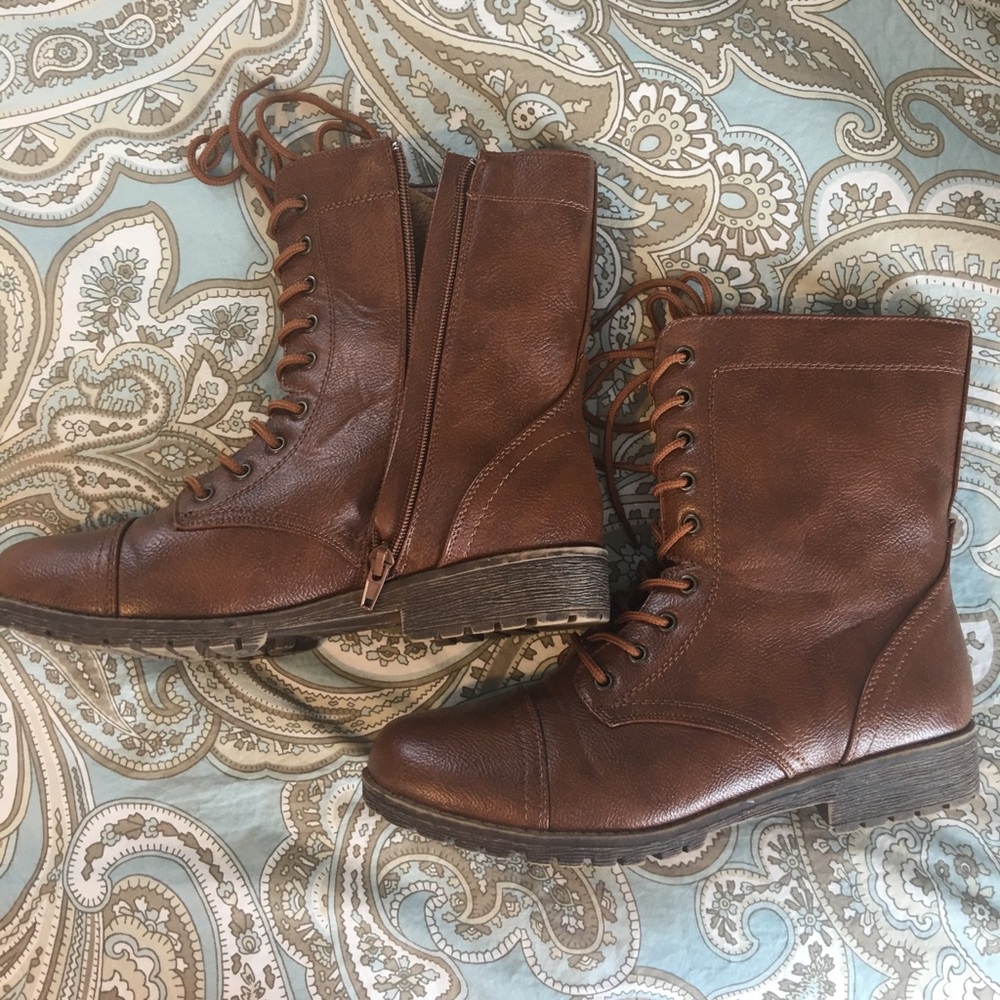 Brown boots by bamboo