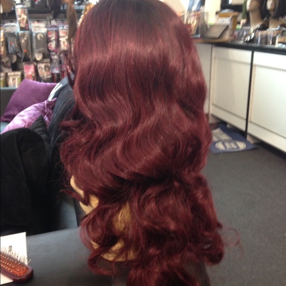 OmbreLacefront Black/Burgundy New Luxury long Wig